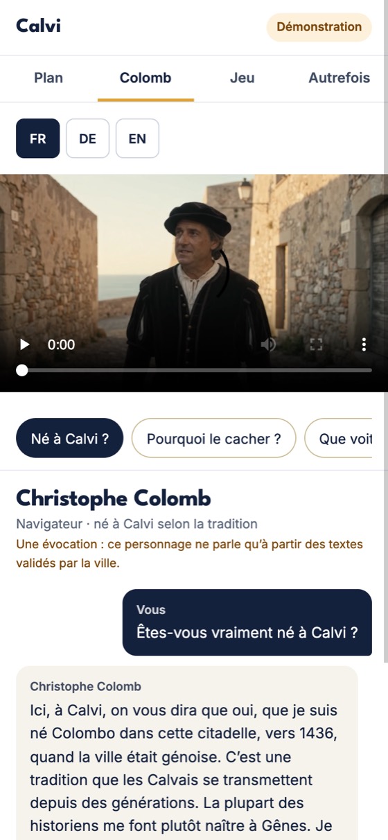 Christophe Colomb répond en vidéo à la question « Né à Calvi ? »